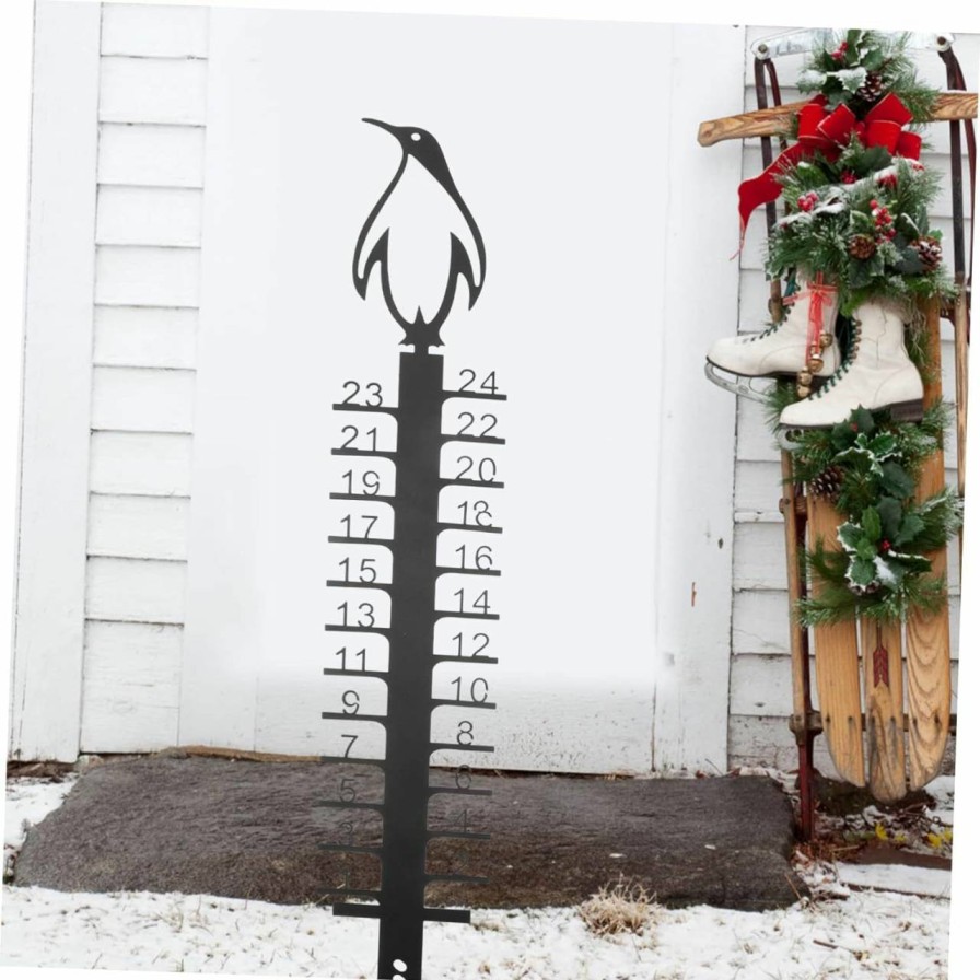 Snow Removal Tools ABOOFAN | Aboofan 2Pcs Snow Measuring Ruler Christmas Ornament Winter Snow Gauge Reindeer Garden Stakes Snow Ruler Outdoor Garden Decor Outdoor Snow Measurement Wrought Iron The Snow Plug-In