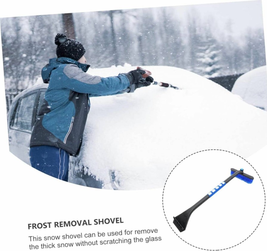 Snow Removal Tools Kisangel | Kisangel 1Pc Snow Shovel Ice Scraper For Car Multipurpose Tool Car Snow Scraper And Brush Car Shovel Wide Shovel Snow Brush For Car Ice Removing Shovel Push Shovel Pvc Snow Removal