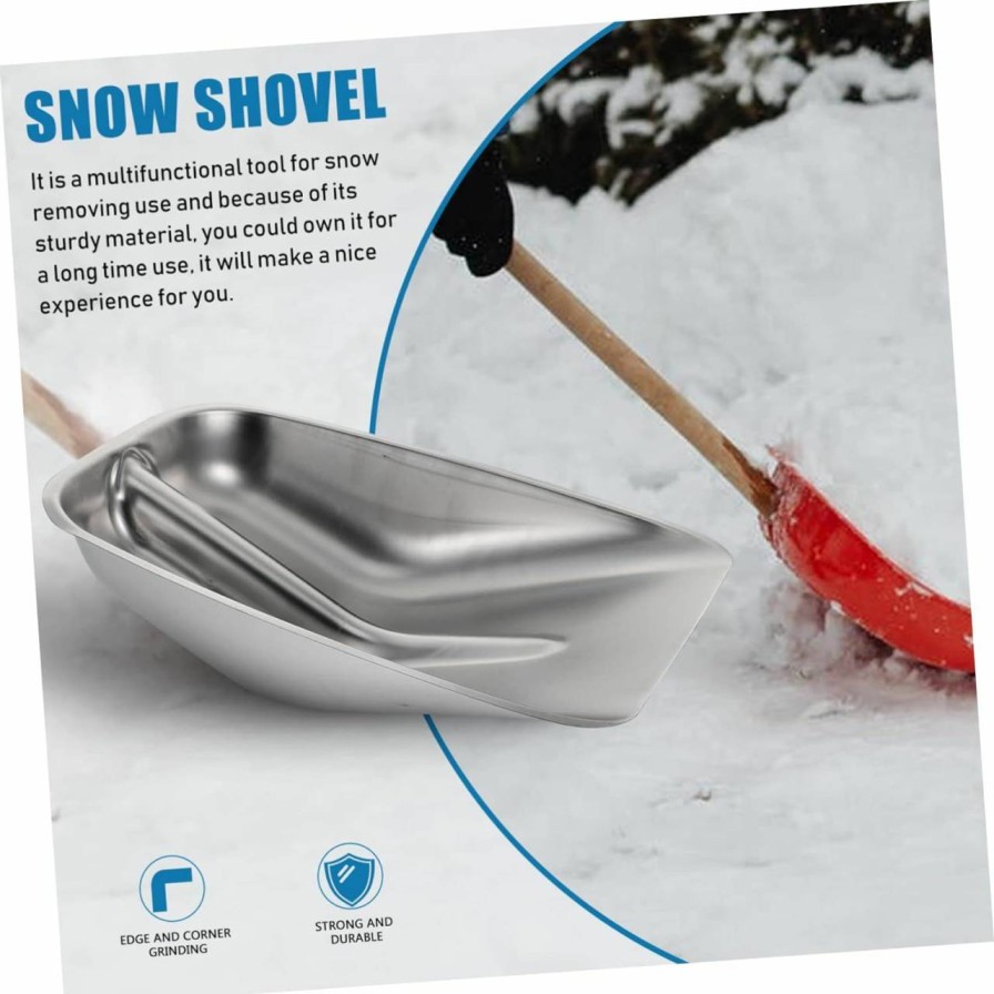 Snow Removal Tools Toddmomy | Toddmomy Stainless Steel Snow Shovel Snow Shovel For Driveway Snow Shovel Head Snow Shovels For Snow Removal Heavy Duty Vehicle Snow Shovel Grain Shovel Ice Car Shovel Food Spoon Cordless