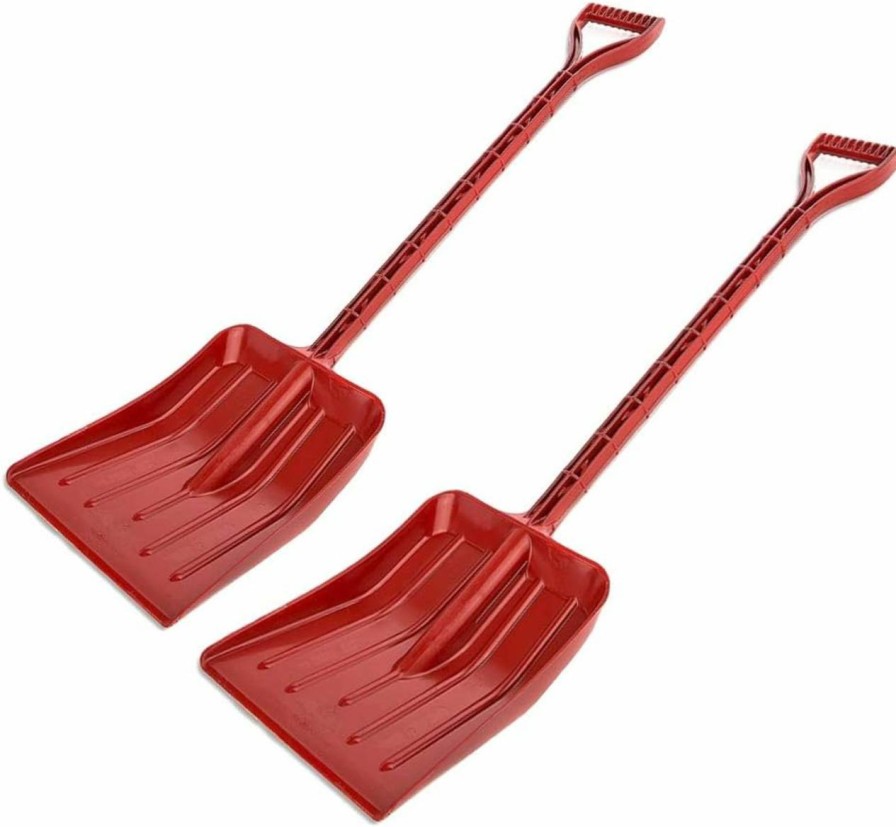 Snow Removal Tools Rocky Mountain Goods | Rocky Mountain Goods Kids Snow Shovel - Perfect Sized Snow Shovel For Kids Age 3 To 12 - Safer Than Metal Snow Shovels - Extra Strength Single Piece Plastic Bend Proof Design (2, Red)