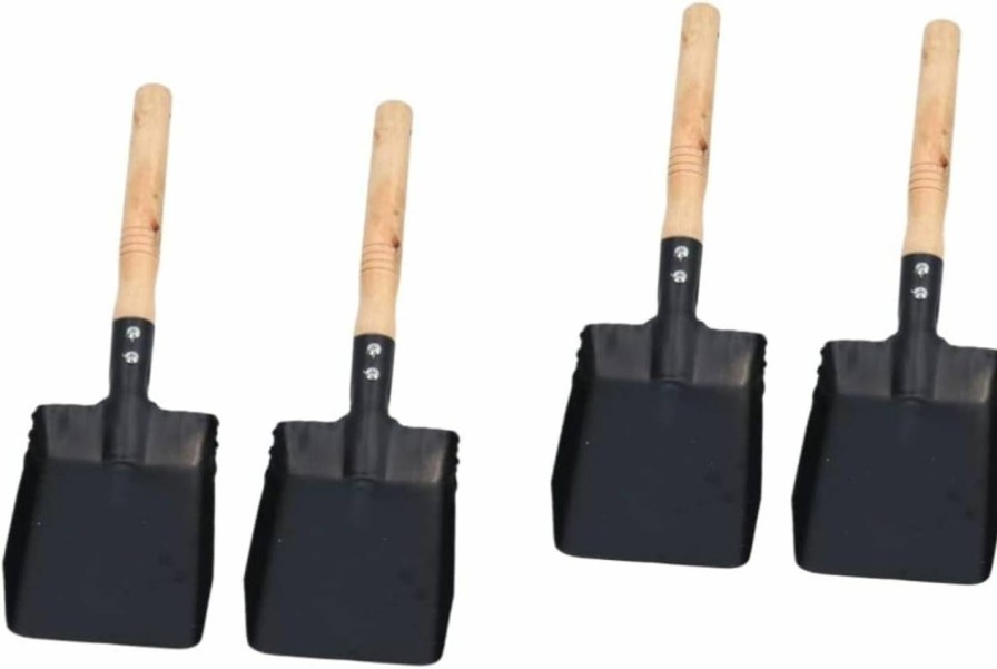 Snow Removal Tools BESPORTBLE | Besportble 4 Pcs Small Shovel Wooden Handle Shovel Cleaning Scoop Shovel For Snow Metal Snow Shovel Garden Spade Garden Leaf Scooper Gutter Cleaning Tools Gardening Tool Lawn Iron Digging