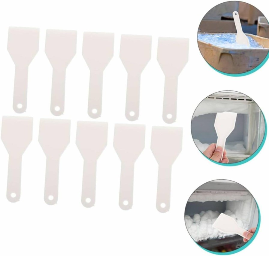 Snow Removal Tools BESPORTBLE | Besportble 10Pcs Deicing Shovel Icing Scraper Ice Scraper Snow Shovel Kitchen Scraper Ice Removal Shovel Frost Removal Tool Scrape Snow Refrigerator Snow Blower Car Ice Shovel Plastic White