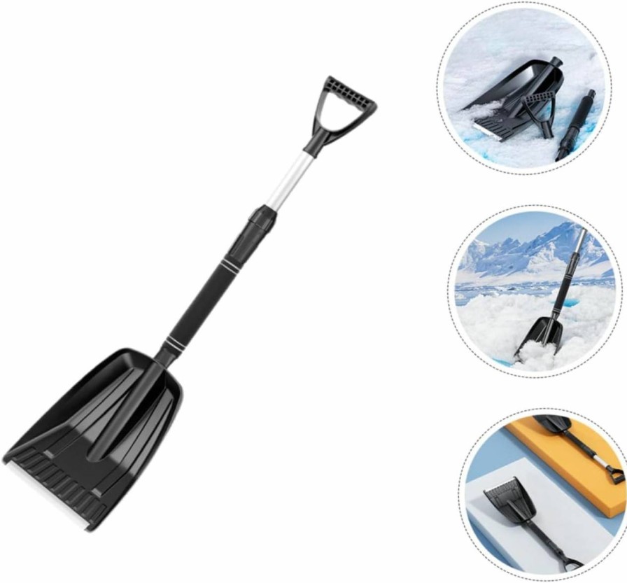 Snow Removal Tools Sosoport | Sosoport Eva Fireplace Ash Coal Shovel Abs Collapsible Utility Shovel Portable Coal Shovel Alloy Snow Pusher Detachable Deicing Shovel Trowel Spade Shovel Tool Snow Shovel Pizza