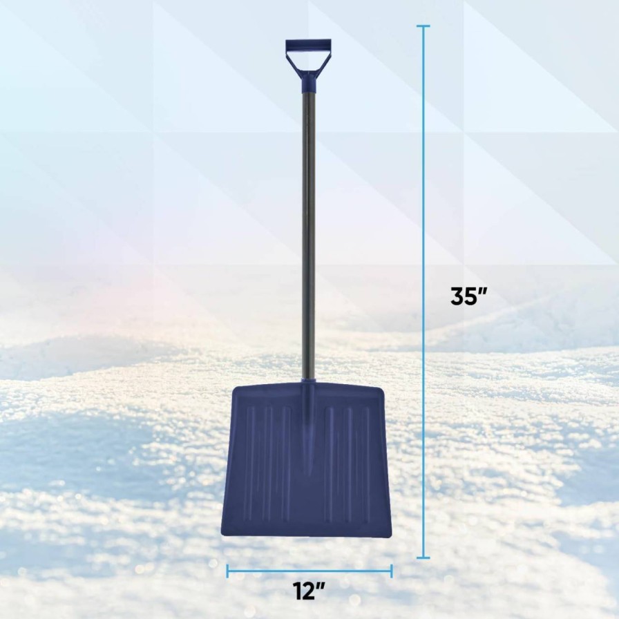 Snow Removal Tools Superio | Superio Kids Snow Shovel For Driveway, Plastic Heavy Duty Shovel For Snow Removal With D Grip Wooden Handle Small Orange Kids Shovel Sturdy, 35" Height, Durable Plastic 12\" Wide Blade, Snow Fun (3)